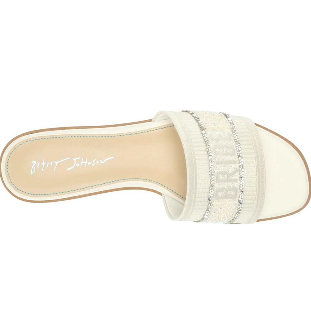 Betsey Johnson Tru BRIDE Slide Sandals size 6